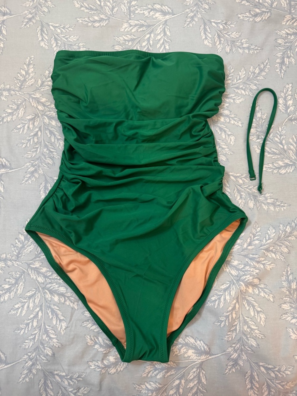 J. Crew Emerald Green Gemma Ruched Strapless One-Piece - NWOT